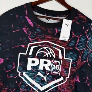 NEW Puma Mens XXL NXTPRO 16 AOP Basketball Graphic T-Shirt Black Pink 688440-01